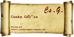 Cseke Géza névjegykártya