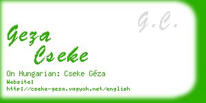 geza cseke business card